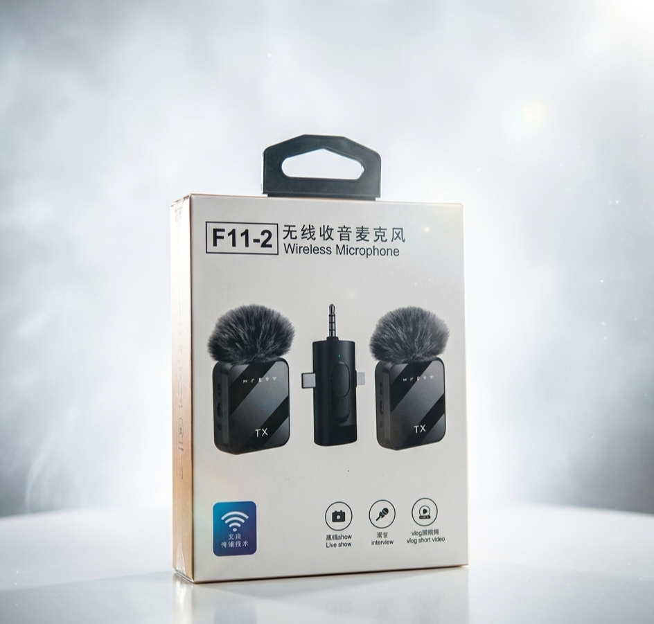 F11-2 Dual Noise Cancelling Wireless Microphone with 3-in-1 Receiver