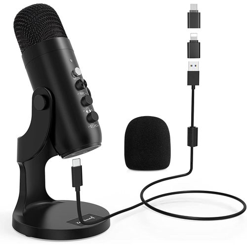 USB microphone for recording, podcasting, streaming and gaming